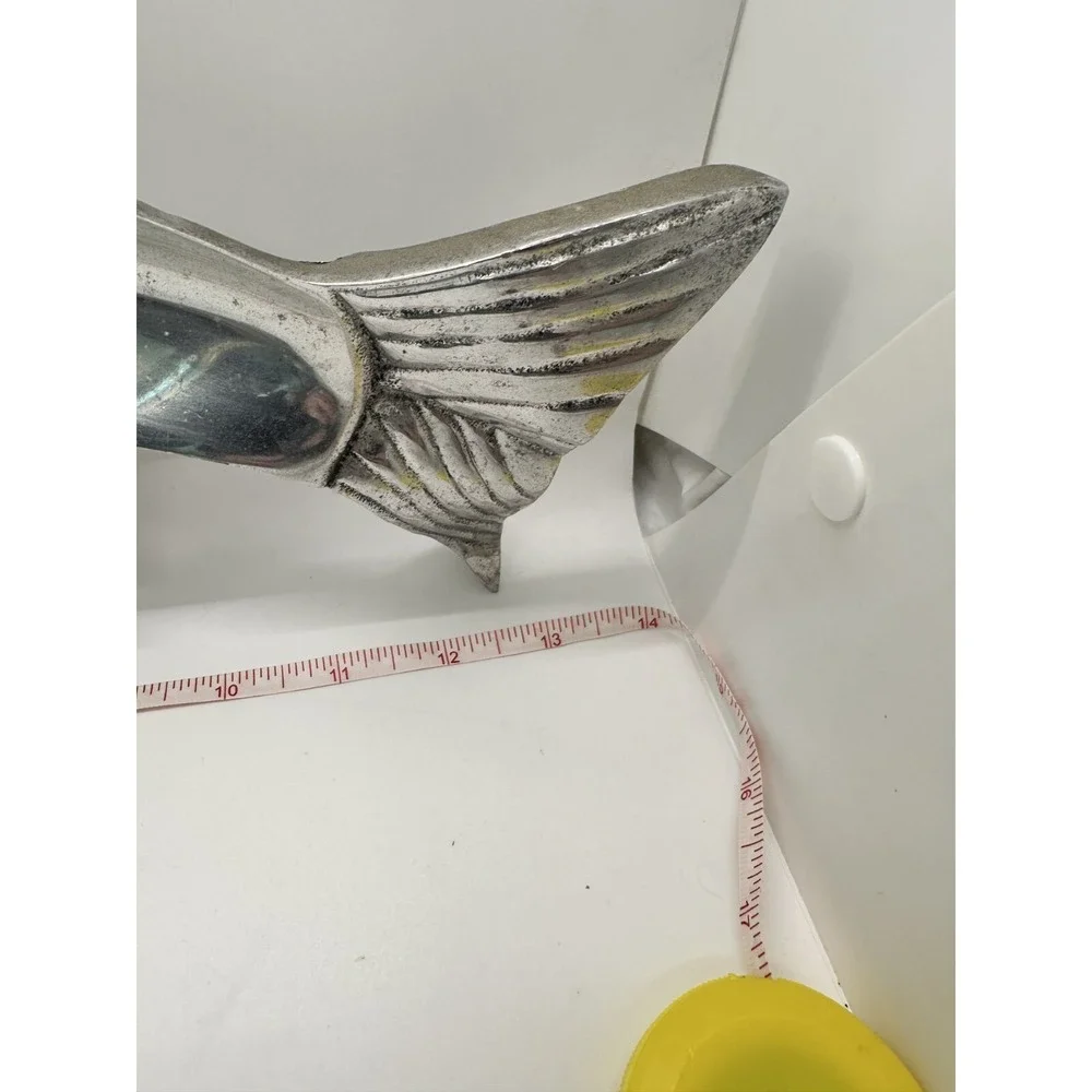 Ornate Shiny Beautiful Silver Metal Fish Serving Platter 15